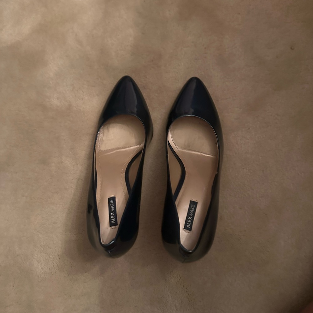 Alex Marie Pointed-Toe Blue Heels
